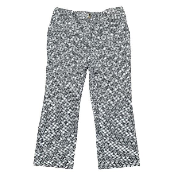 Chico's Pants - Chico's Secret Stretch Waist Pants 0.5 6 blue green print comfort mod